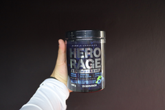 Pre Workout HERO RAGE 400g - 25 Μερίδες | Γεύση Μπλε Βατόμουρο