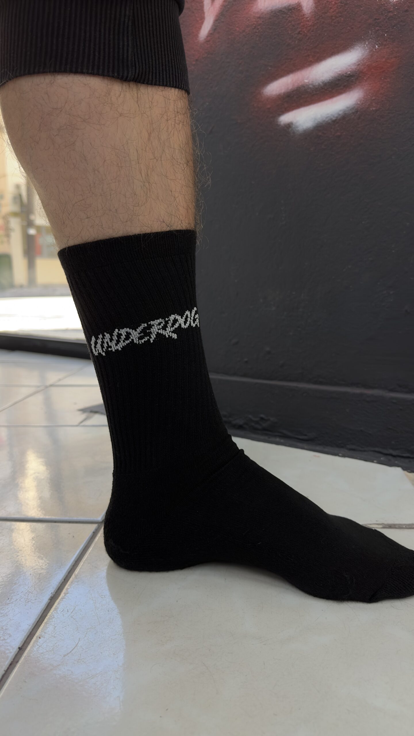 Underdog - Black | White Socks "Built for the Unstoppable" - HumbleUnderdogs