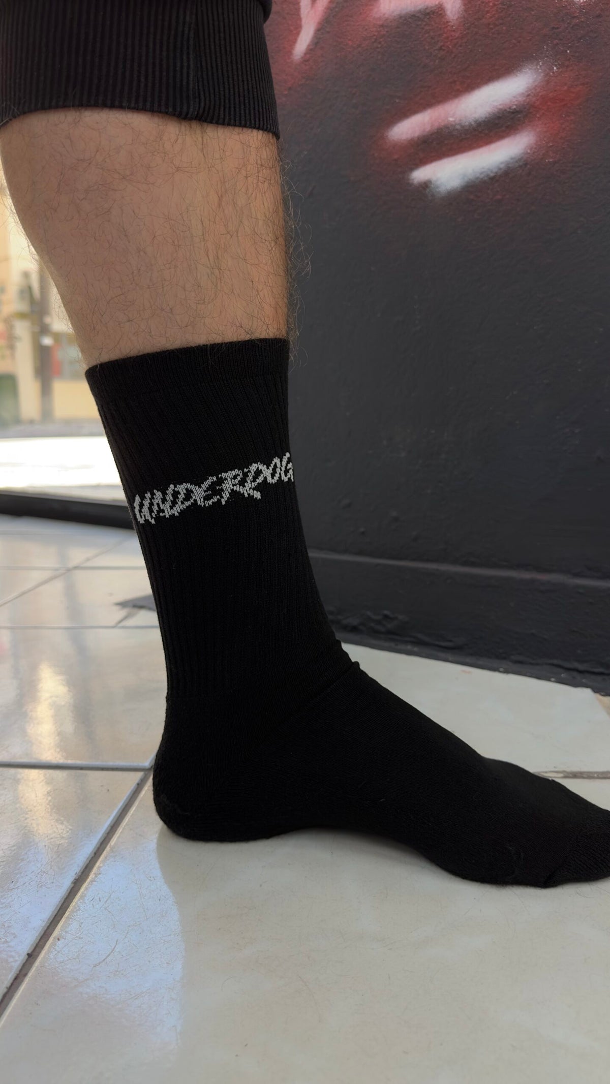 Underdog - Black | White Socks "Built for the Unstoppable" - HumbleUnderdogs