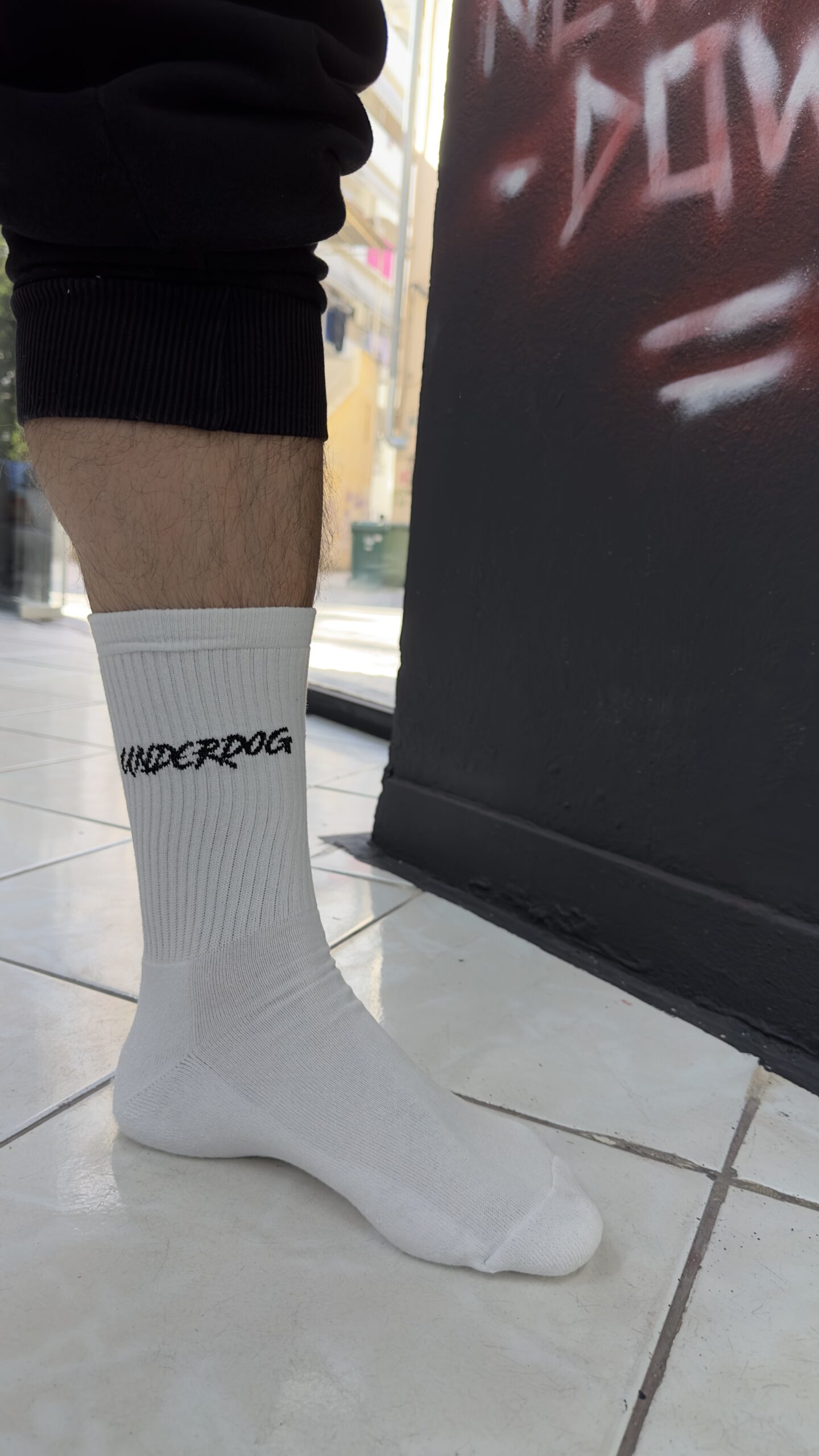 Underdog - Black | White Socks "Built for the Unstoppable" - HumbleUnderdogs