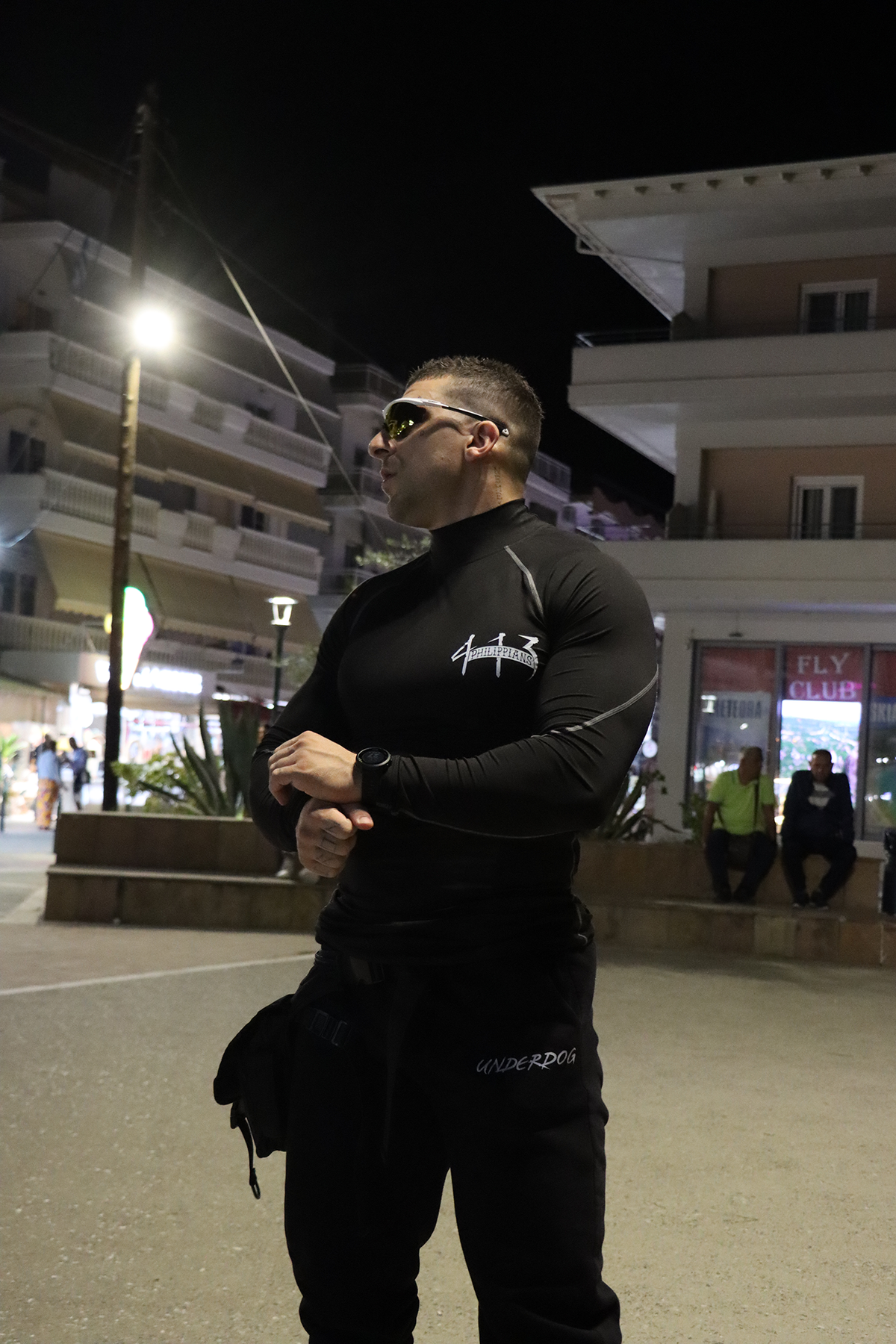 Underdog 4.13 Kompressions-Langarmshirt, schwarz 