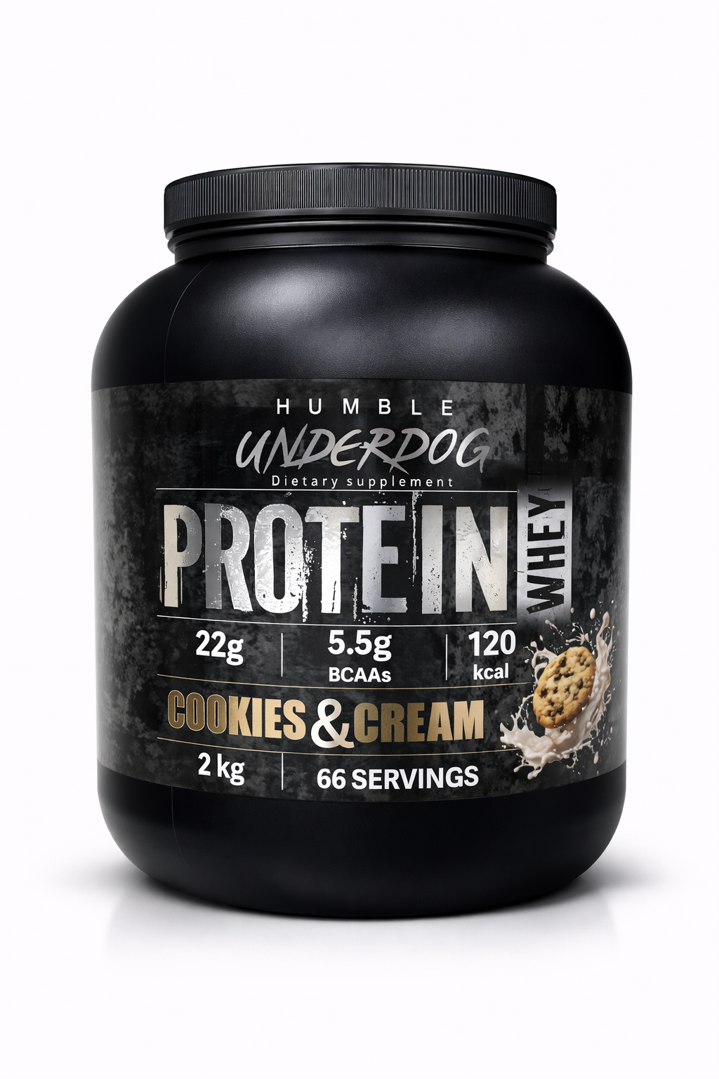 Humble Underdogs Whey Protein Cookies and Cream 2kg — 22g Protein | Ελλάδα